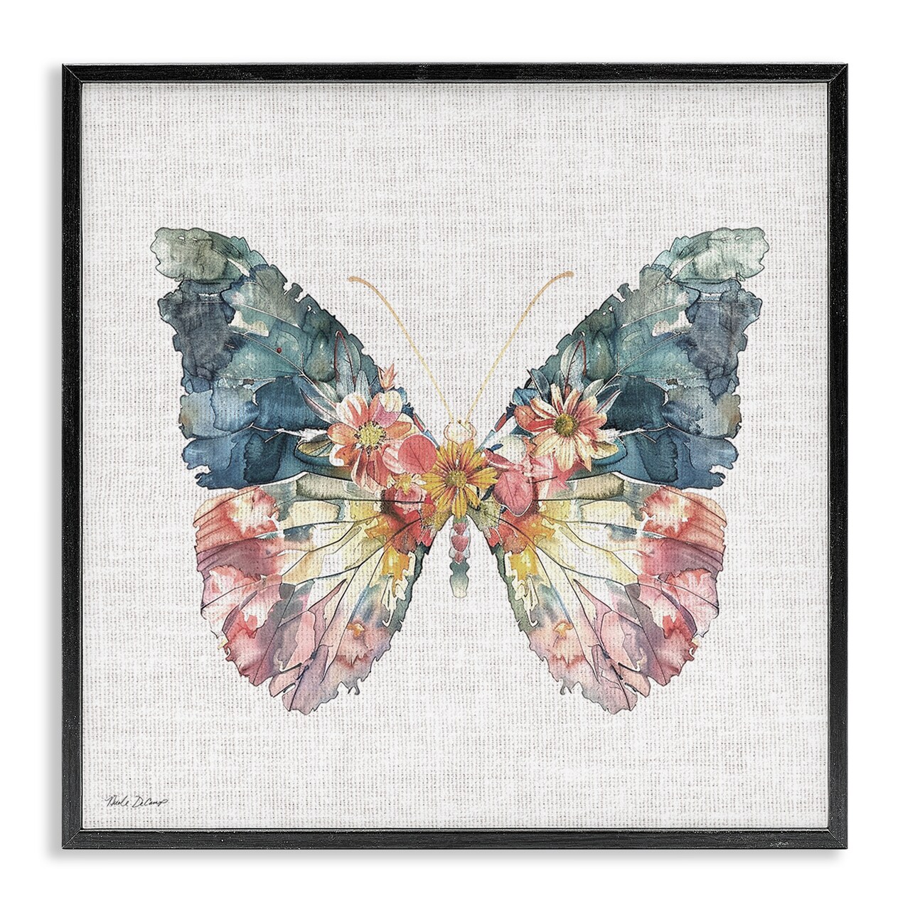 Stupell Industries Floral Flight Butterfly Wings Framed Giclee, design by Nicole DeCamp